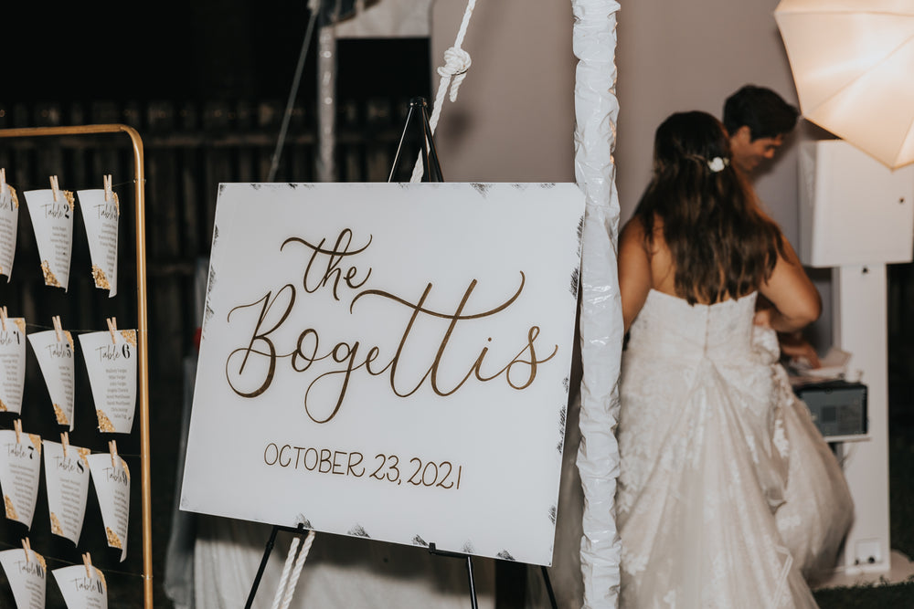 Last Name Acrylic Wedding Sign