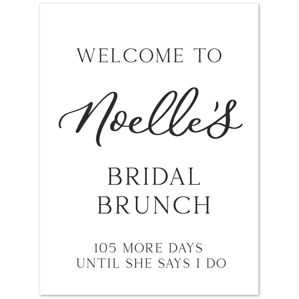 Simple Bridal Brunch Foam Welcome Sign, Modern Bridal Shower/Brunch Welcome Sign