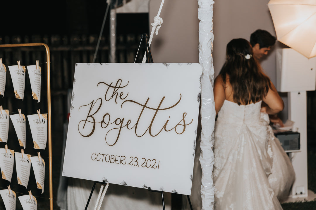 Last Name Acrylic Wedding Sign