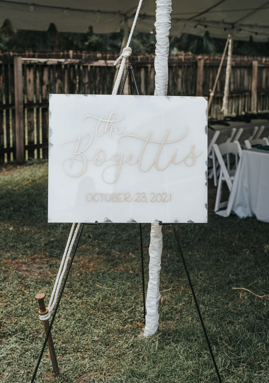 Last Name Acrylic Wedding Sign