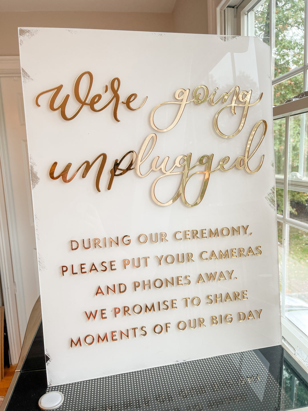 Unplugged Ceremony Acrylic 3D Sign - Wedding