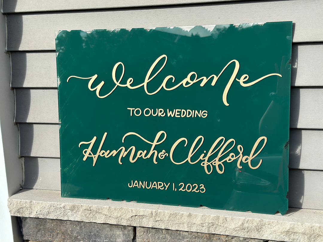 Horizontal Custom Acrylic Welcome Sign