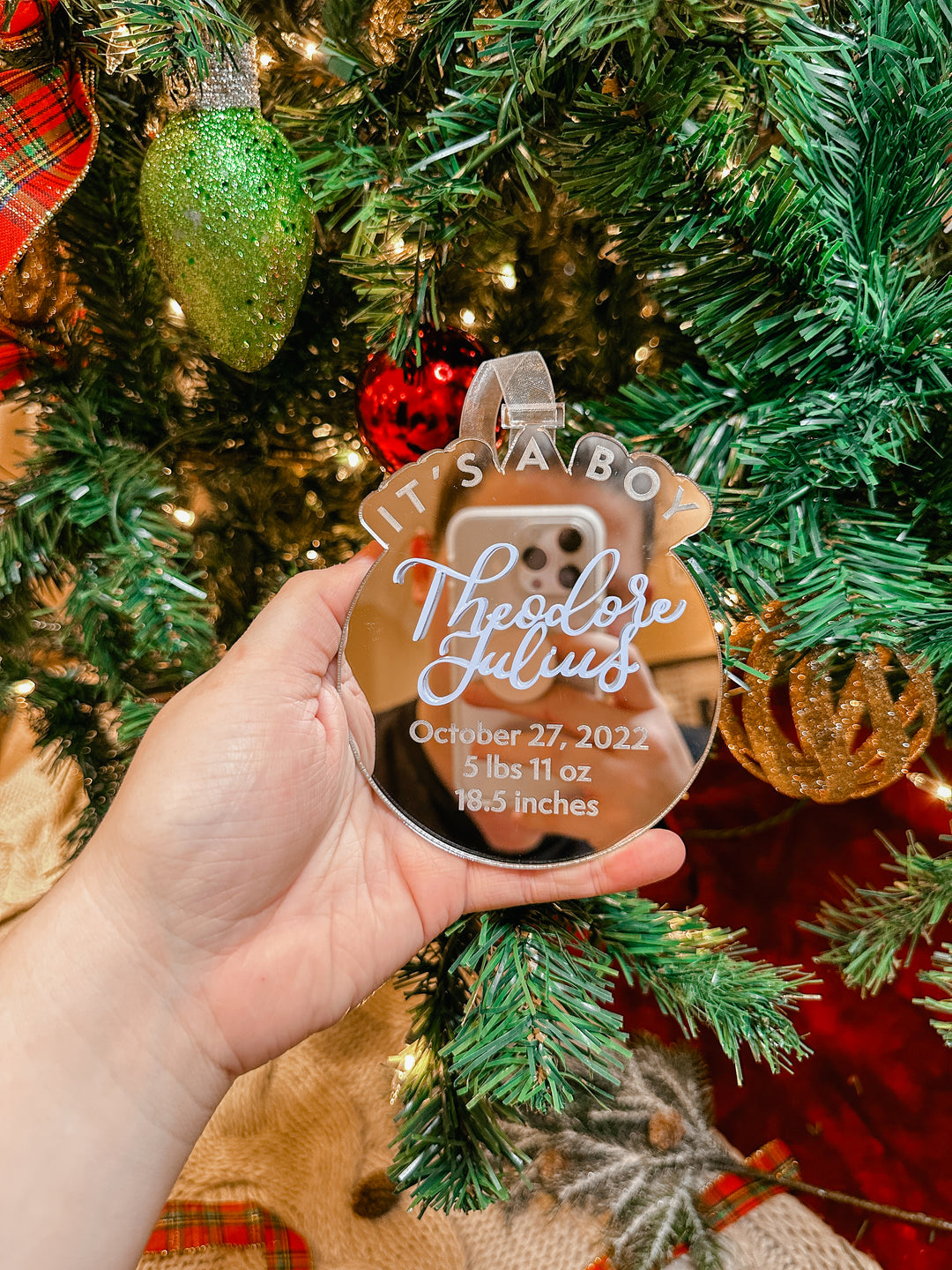 Baby Boy Birth Statistic Ornament