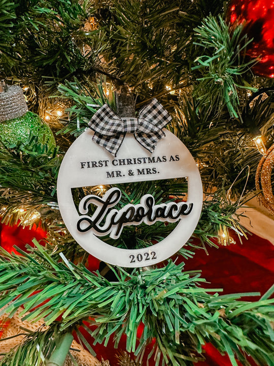 First Christmas as Mr & Mrs Laser Cut Ornament