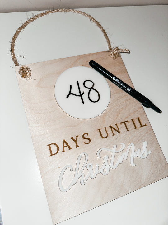Dry Erase Days until Christmas/Santa