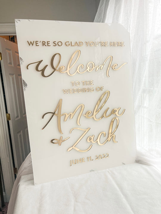 3D Vertical Custom Acrylic Welcome Sign