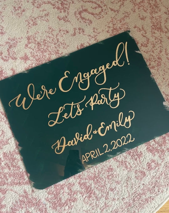 Engagement Party Sign, Acrylic We're Engaged Sign