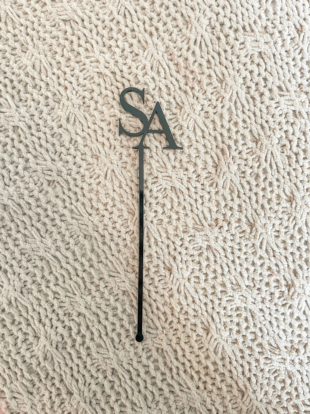 Acrylic Initials Drink Stirrers