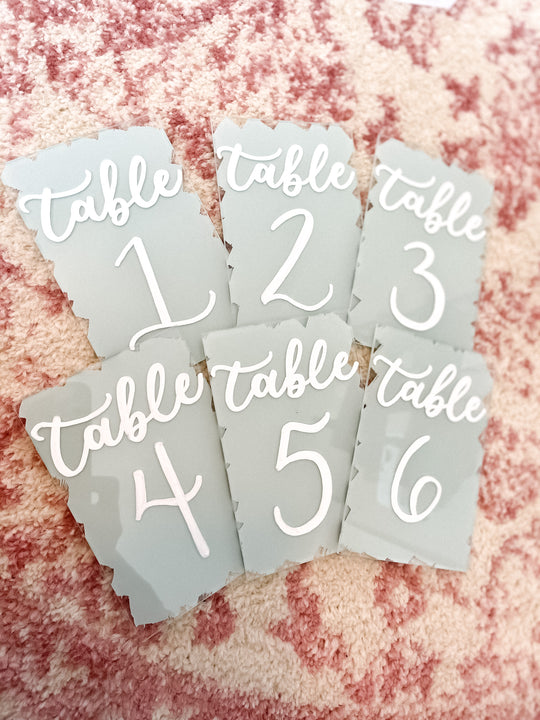 Acrylic Table Numbers