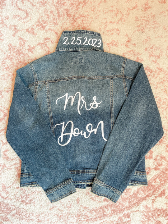 LETTERING ONLY Bridal Denim Jacket