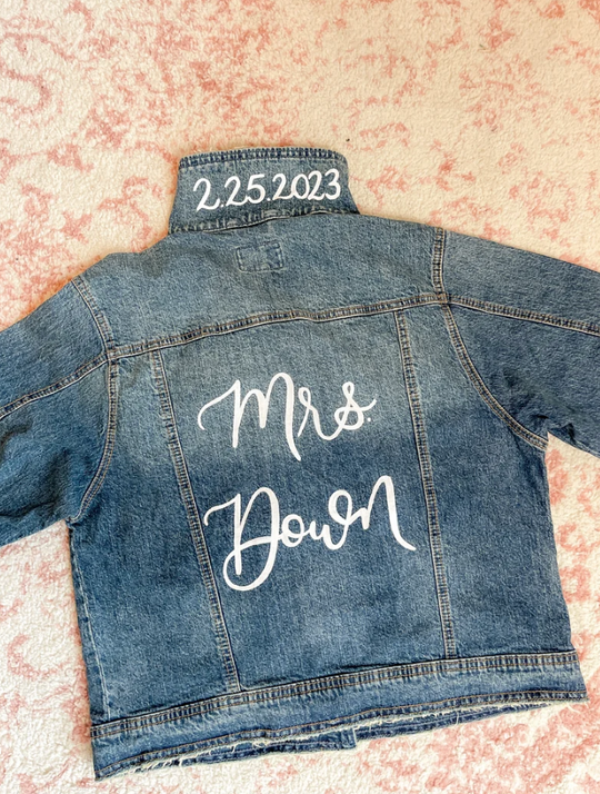 LETTERING ONLY Bridal Denim Jacket