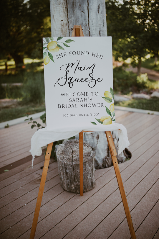 Lemon Bridal Shower Foam Welcome Sign, She Found Her Main Squeeze Welcome Sign
