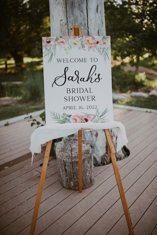 Pink Floral Bridal Shower Welcome Sign, Foam Bridal Shower Welcome Sign, Spring Bridal Showe