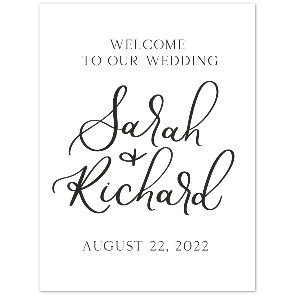 Modern Welcome Sign, Foam Board Welcome Sign, Black and White Wedding Decor, Minimalistic Wedding Welcome Sign