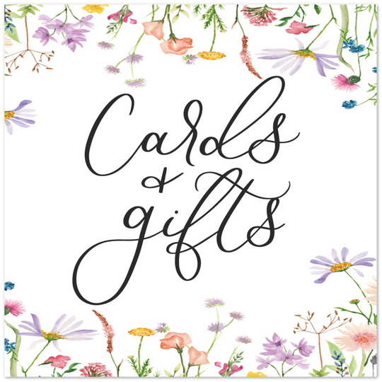 12x12 Foam Cards & Gifts Wildflower Bridal Shower Sign