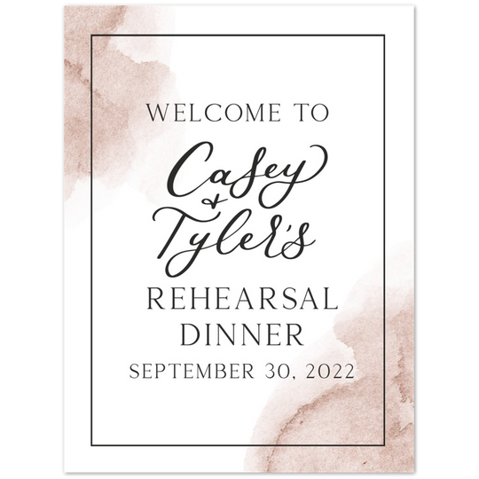 Watercolor Rehearsal Dinner Foam Welcome Sign