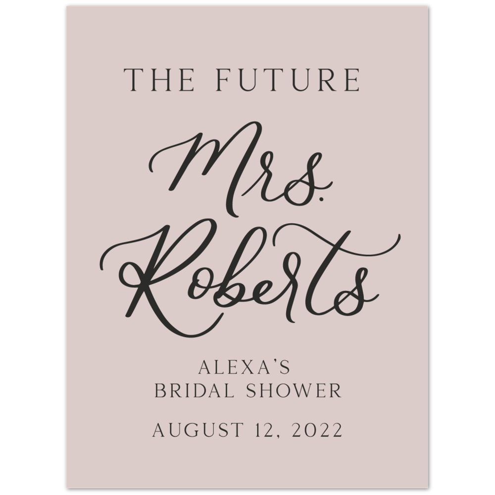 Custom Color Future Mrs. Bridal Shower Foam Welcome Sign
