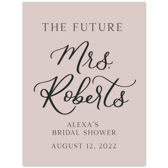 Custom Color Future Mrs. Bridal Shower Foam Welcome Sign