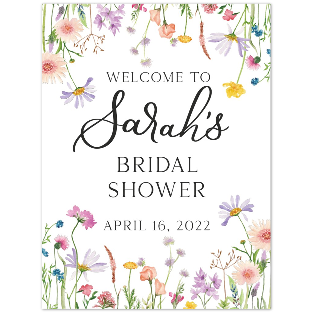 Wildflower Bridal Shower Welcome Sign, Foam Floral Welcome Sign