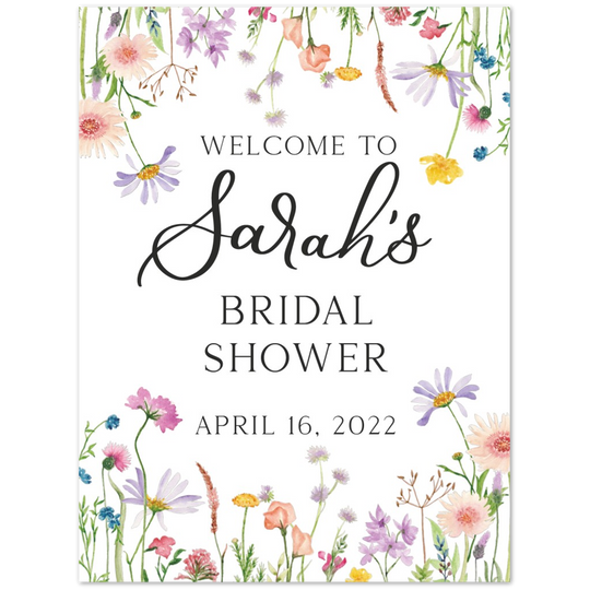 Wildflower Bridal Shower Welcome Sign, Foam Floral Welcome Sign