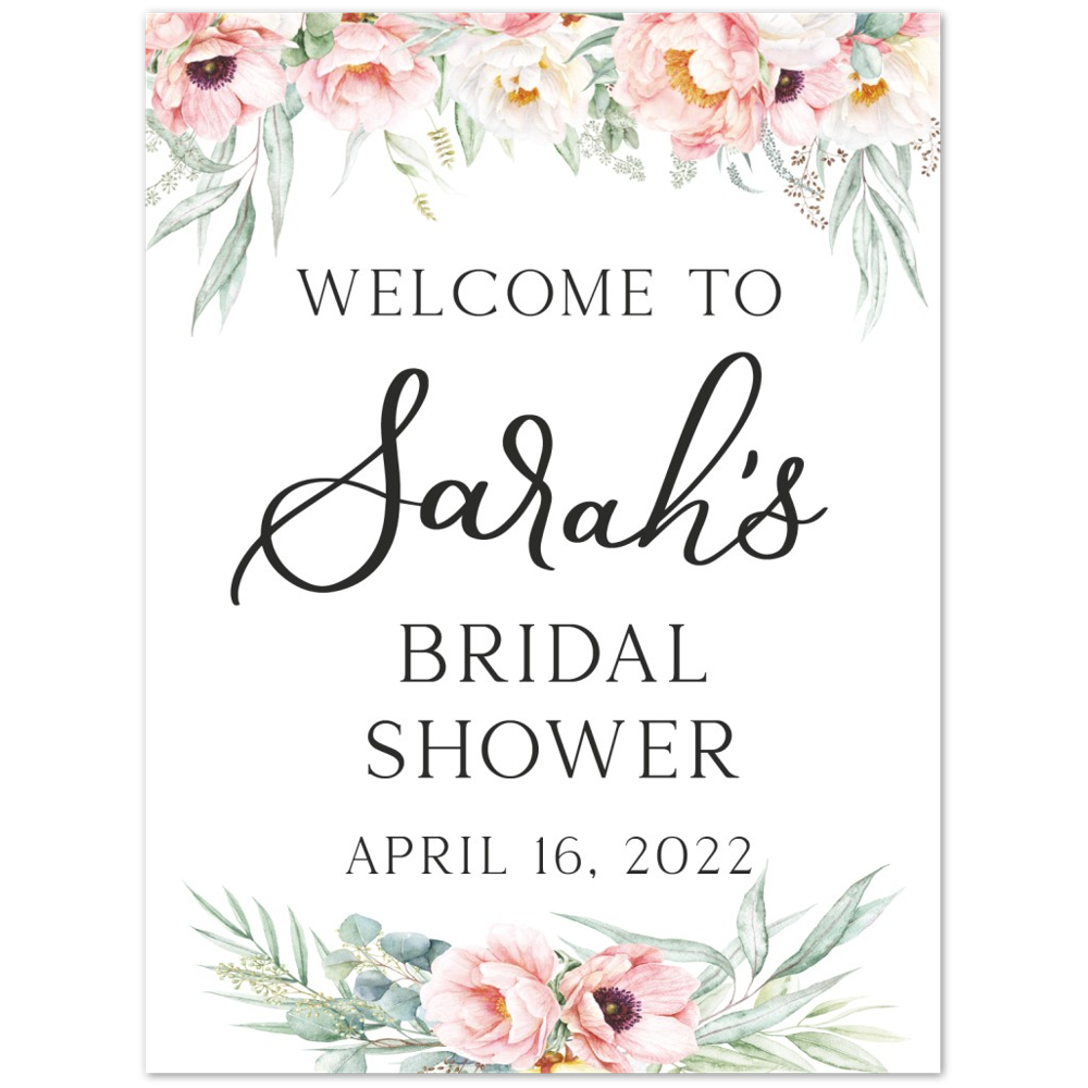 Pink Floral Bridal Shower Welcome Sign, Foam Bridal Shower Welcome Sign, Spring Bridal Showe