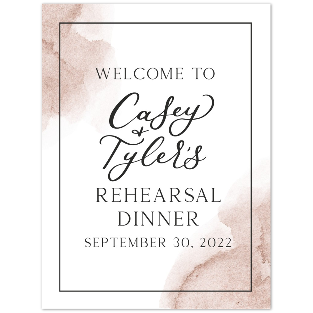 Watercolor Rehearsal Dinner Foam Welcome Sign
