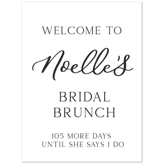 Simple Bridal Brunch Foam Welcome Sign, Modern Bridal Shower/Brunch Welcome Sign
