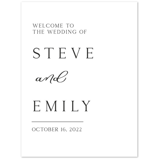 Modern Wedding Welcome Sign, Foam Wedding Welcome Sign, Minimalist Wedding Welcome Sign