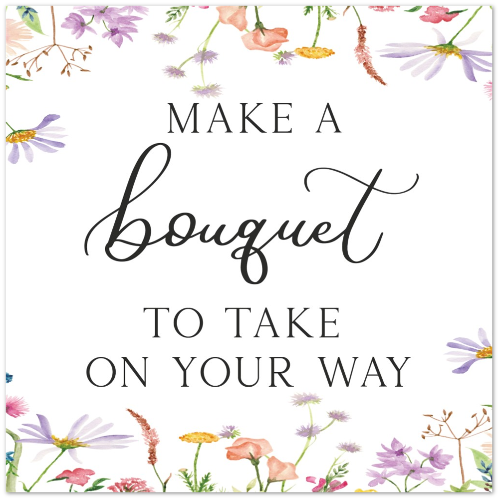 12x12 Foam Bouquet Wildflower Shower Sign