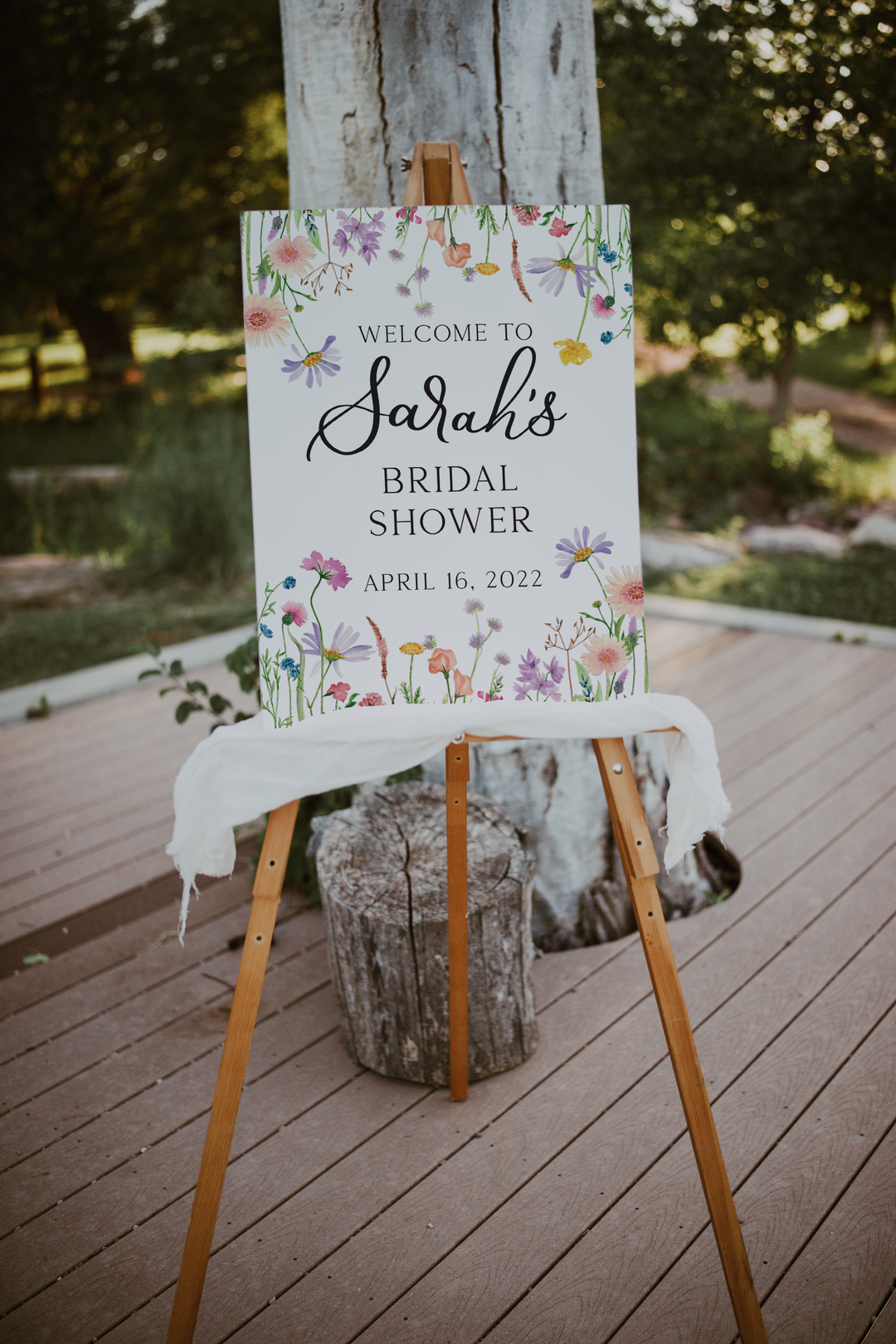 Wildflower Bridal Shower Welcome Sign, Foam Floral Welcome Sign