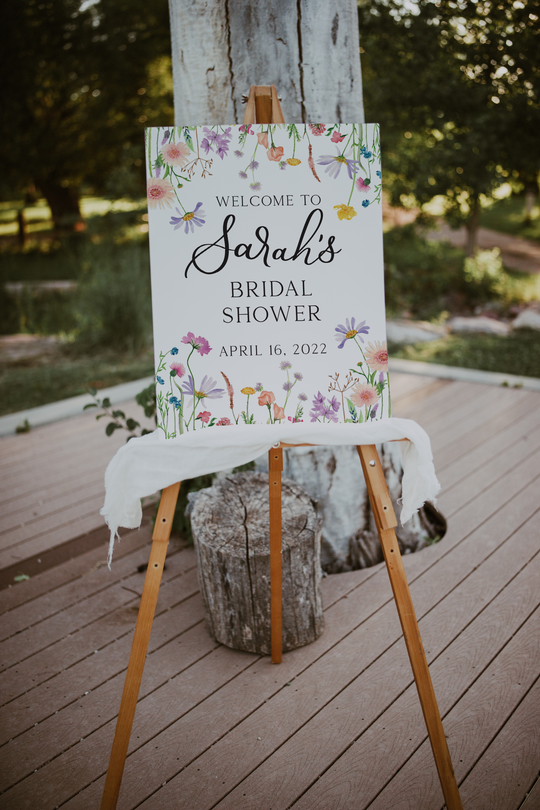 Wildflower Bridal Shower Welcome Sign, Foam Floral Welcome Sign