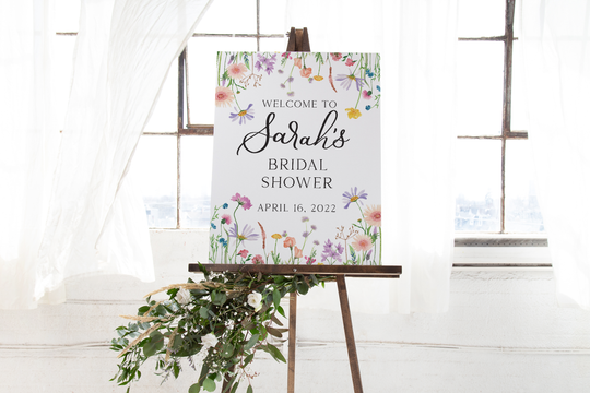 Wildflower Bridal Shower Welcome Sign, Foam Floral Welcome Sign